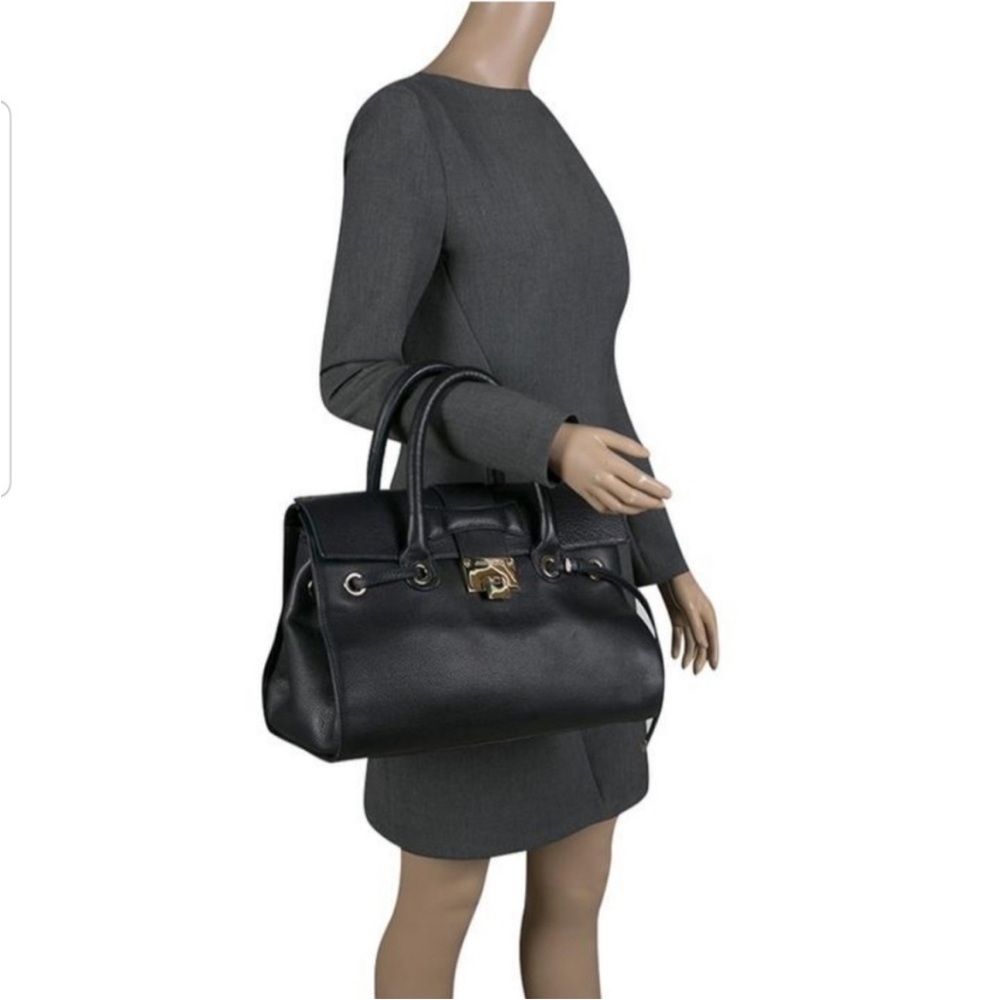 Jimmy Choo Rosalie Navy Leather Suede Satchel